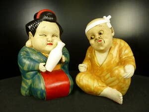 Amazon.co.jp: 置物 おかめとひょっとこ 対で 陶器 : ホーム＆キッチン